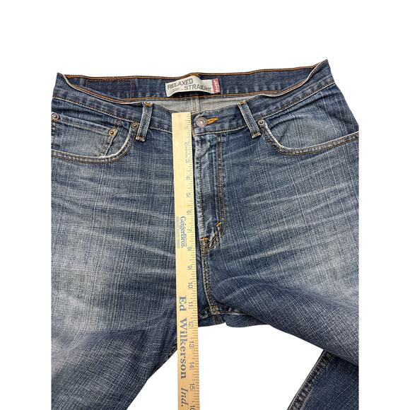 Levis 559 Jeans Mens 33x32 Blue Relaxed Fit Straight Leg Distressed Y2K Ripped - Picture 11 of 11